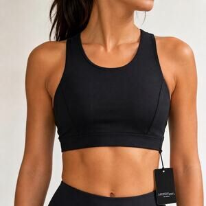 Lanston Sport Black Racerback Sports Bra Sz XS NWT
